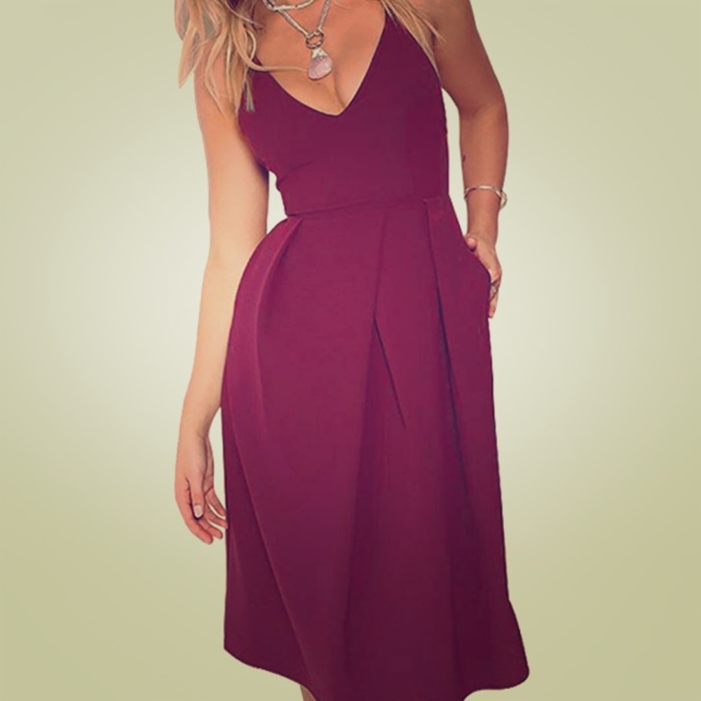 NWOT Strappy Maroon Dress